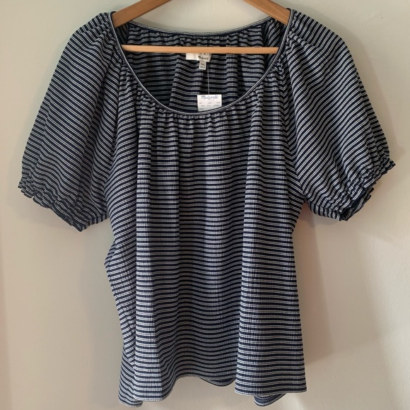 Madewell puff sleeve striped peasant top XXL - Picture 8 of 8